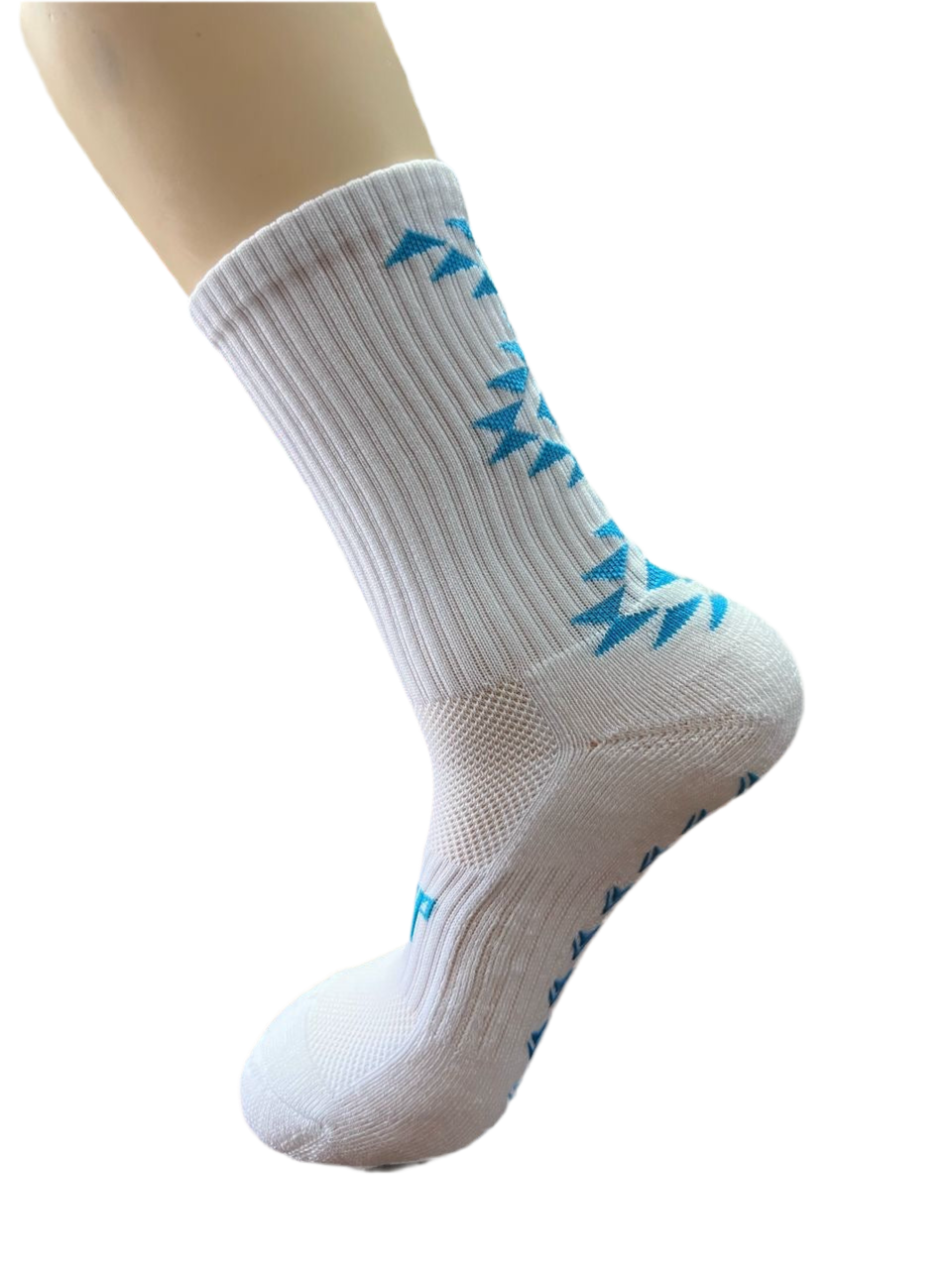 Aztec Series Grip Socks 2.0 White/Sky Blue