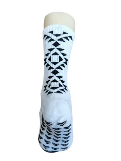 Aztec Series Grip Socks 2.0 White