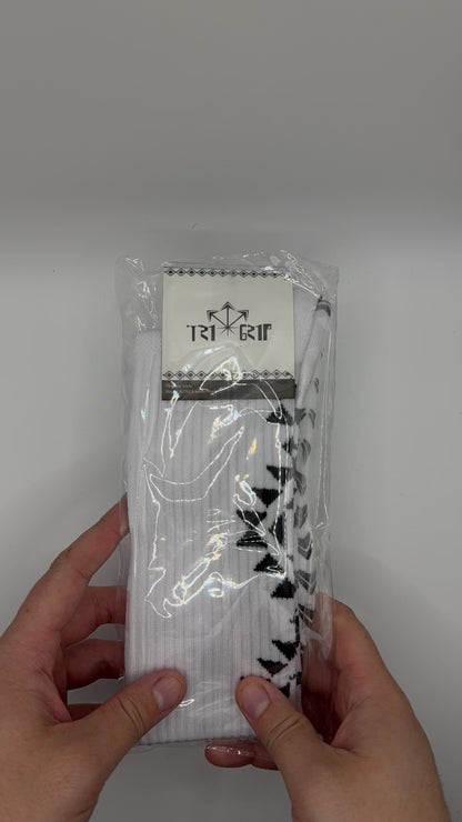 Aztec Series Grip Socks 2.0 White